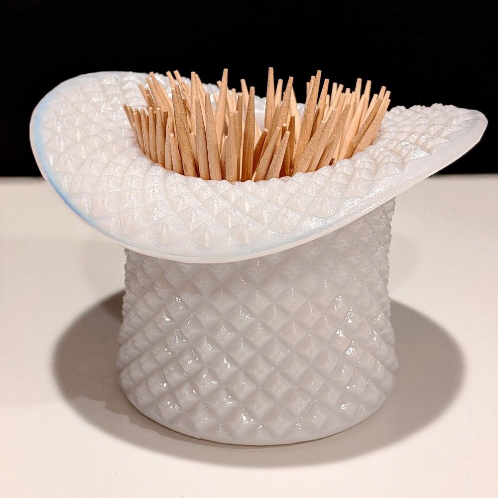 Westmoreland “High Hat” Milk Glass Toothpick Holder
